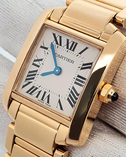 Cartier Tank Francaise Small 20MM Quartz White Dial Yellow Gold Bracelet (W50002N2)