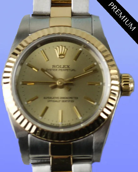 Rolex Oyster Perpetual 24MM Champagne Dial Two-Tone Oyster Bracelet (76193)