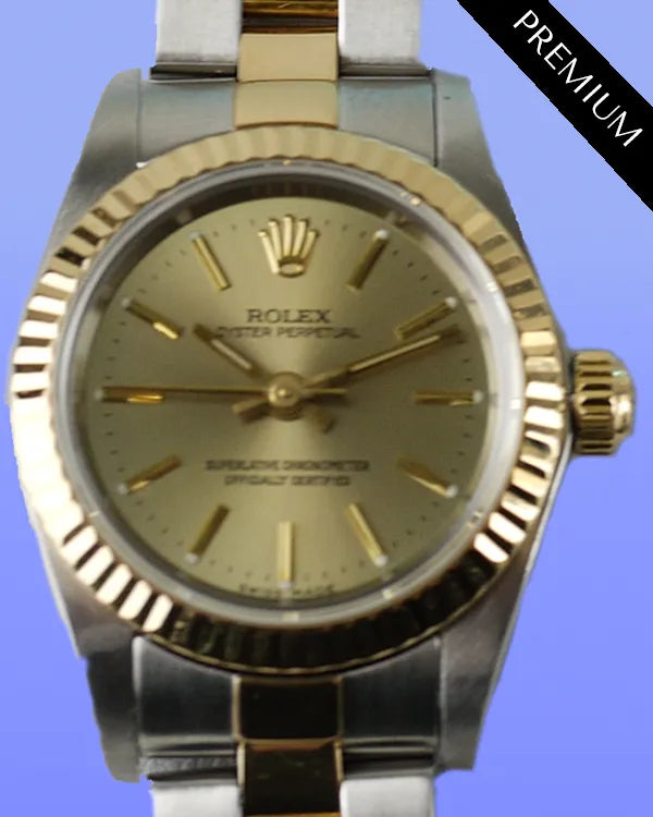 Rolex Oyster Perpetual 24MM Champagne Dial Two-Tone Oyster Bracelet (76193)
