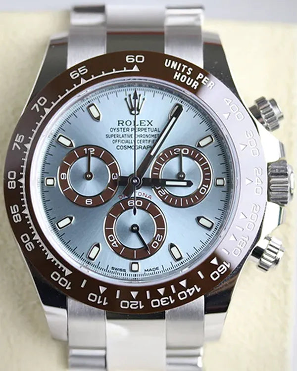 2022 Rolex Cosmograph Daytona 40MM Ice Blue Dial Platinum Oyster Bracelet (116506)