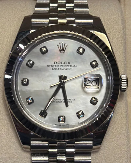 2018 Rolex Datejust 41MM Mother of Pearl Dial Oyster Bracelet (126334)