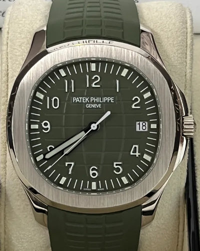 2021 Patek Philippe Aquanaut 42.2MM Green Dial Rubber Strap (5168G-010)