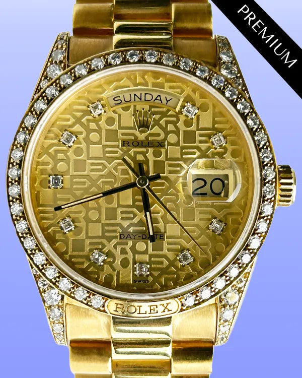 Rolex Day-Date 36MM Champagne Dial Yellow Gold President Bracelet (18138)