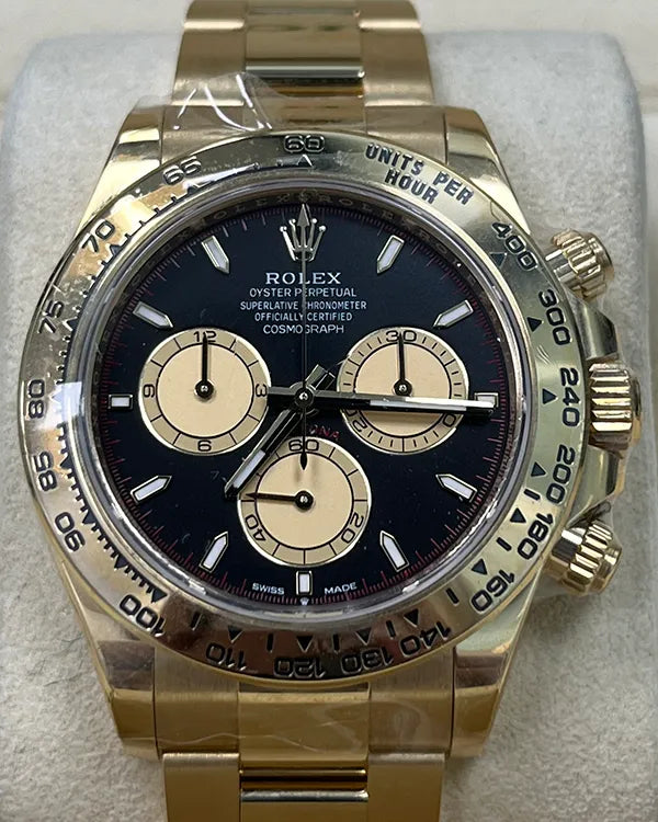 2023 Rolex Cosmograph Daytona 40MM Black Dial Yellow Gold Oyster Bracelet (126508)