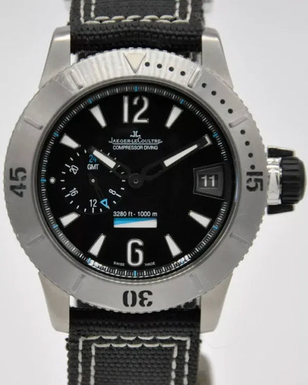 Jaeger-LeCoultre Master Compressor Diving GMT L.E. 44MM Black Dial Textile Strap (Q187T770)