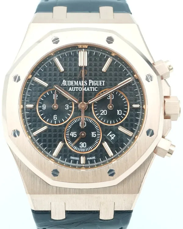 2015 Audemars Piguet Royal Oak Chronograph 41MM Black Dial Leather Strap (26320OR.OO.D002CR.01)