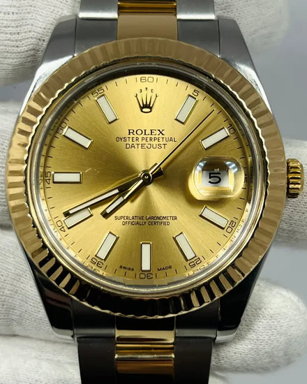 2015 Rolex Datejust II 41MM Champagne Dial Two-Tone Bracelet (116333)