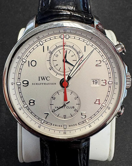 IWC Schaffhausen Portugieser Yacht Club Chronograph 45.4MM Silver Dial Rubber Strap (IW390211)