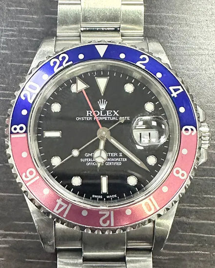 Rolex GMT-Master II "Pepsi" 40MM Black Dial Oyster Bracelet (16710)