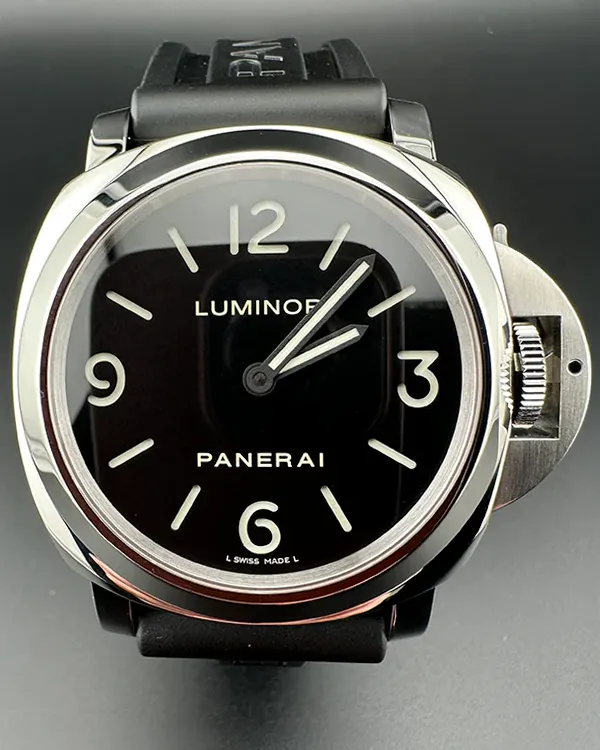 2012 Panerai Luminor Base 44MM Black Dial Rubber Strap (PAM00112)
