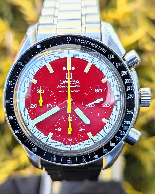 Omega Speedmaster "Michael Schumacher" 39MM Red Dial Steel Bracelet (3510.61)
