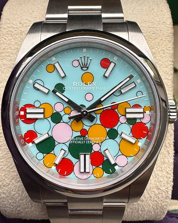 2024 Rolex Oyster Perpetual 41MM Turquoise "Celebration" Dial Oyster Bracelet (124300)