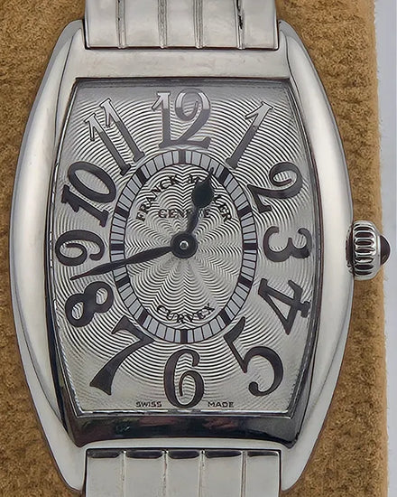 Franck Muller Cintrée Curvex 35mm Quartz Silver Dial Steel Bracelet (1752 QZ REL)