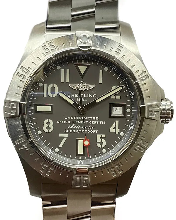 2010 Breitling Avenger Seawolf 45.4MM Grey Dial Steel Bracelet (A17330)