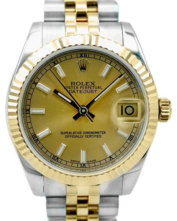 2018 Rolex Lady-Datejust 31MM Champagne Dial Two-Tone Jubilee Bracelet (178273)