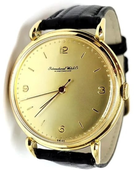 IWC Schaffhausen Vintage 36.5MM Champagne Dial Aftermarket Leather Strap (Cal. 89)