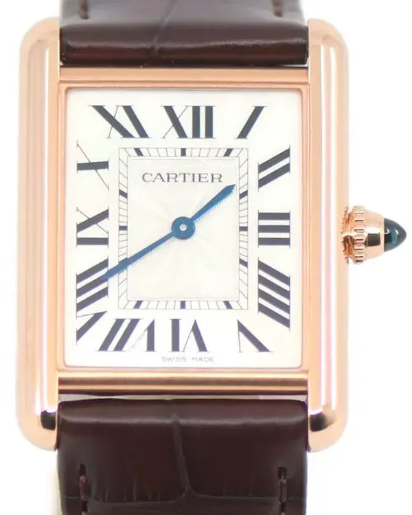 Cartier Tank Louis Cartier 25.5MM Silver Dial Leather Strap (WGTA0011)