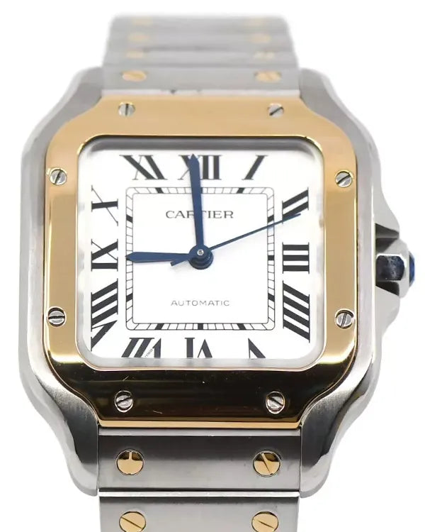 Cartier Santos De Cartier 33MM Silver Dial Two-Tone Bracelet (W2SA0016)