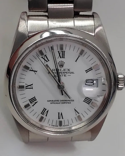 1988 Rolex Oyster Perpetual Date 34MM White Dial Oyster Bracelet (15000)