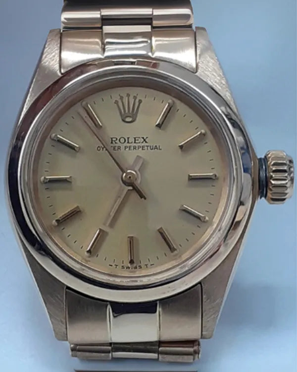 Rolex Oyster Perpetual 26MM Champagne Dial Yellow Gold Oyster Bracelet (6719)
