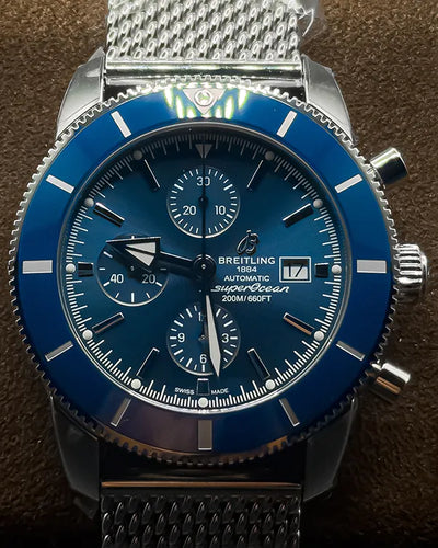 2018 Breitling Superocean Heritage II Chronograph 46MM Blue Dial Steel Bracelet (A13312161/C1A1)