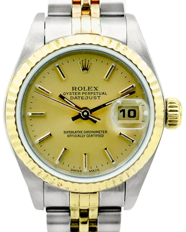 1998 Rolex Lady-Datejust 26MM Champagne Dial Two-Tone Jubilee Bracelet (79173)