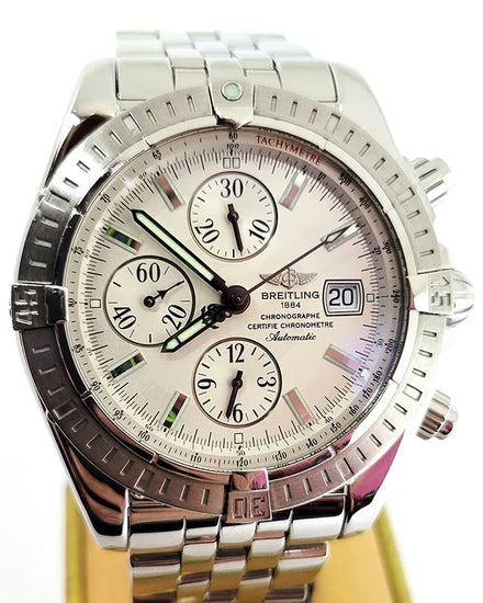 Breitling Chronomat  Evolution 44MM Silver Dial Steel Bracelet (A13356)