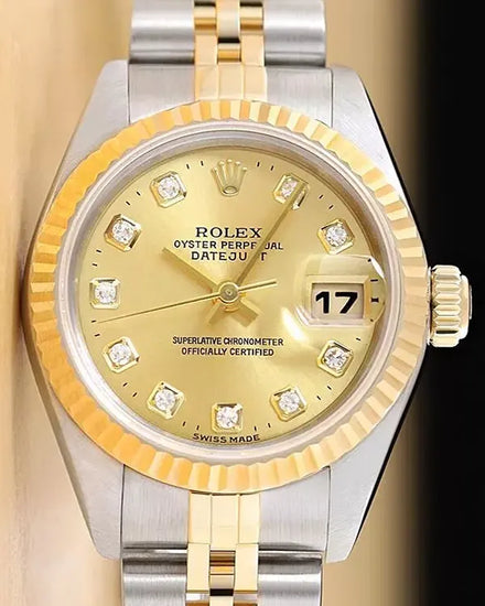 Rolex Lady-Datejust 26MM Champagne Dial Two-Tone Jubilee Bracelet (79173)