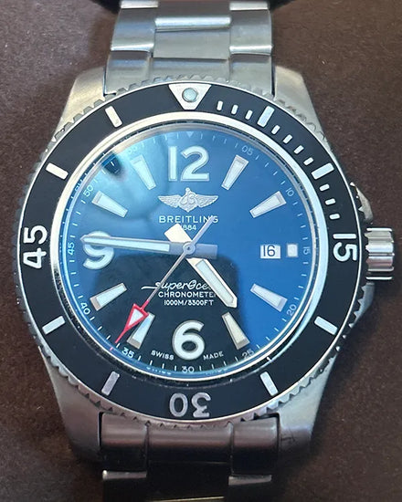 Breitling Superocean 44MM Black Dial Steel Bracelet (A17367)