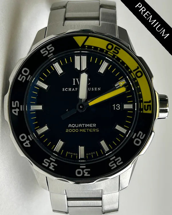 IWC Schaffhausen Aquatimer Automatic 2000 45.6MM Black Dial Steel Bracelet (IW356808)
