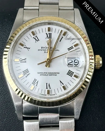 Rolex Oyster Perpetual Date 34MM White Dial Oyster Bracelet (15200)
