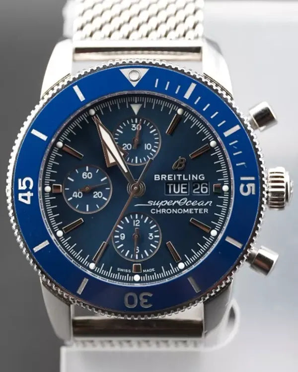 2019 Breitling Superocean Heritage II 44MM Blue Dial Steel Bracelet (A13313161C1A1)