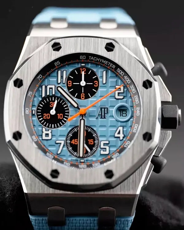 2021 Audemars Piguet Royal Oak Offshore 42MM Tiffany Baby Blue Dial Rubber Strap (26238ST.OO.A340CA.01)