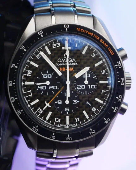 Omega Speedmaster HB-SIA 44.25MM Black Carbon Fiber Dial Titanium Bracelet (321.90.44.52.01.001)