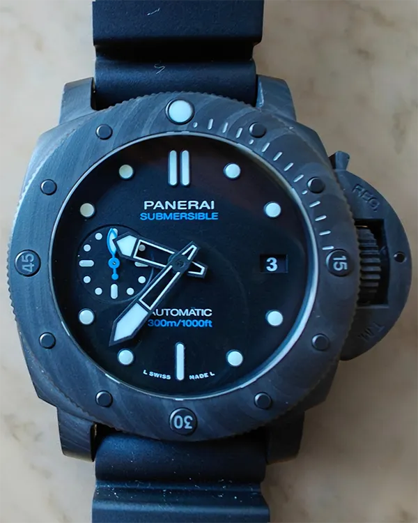 2022 Panerai Luminor Submersible "Carbotech" 42MM Black Dial Rubber Strap (PAM01231)