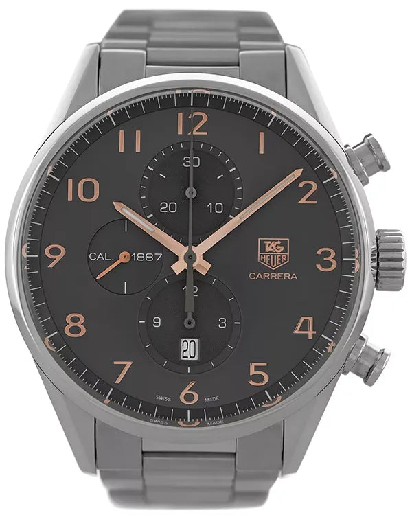 Tag Heuer Carrera Calibre 1887 Chronograph 43MM Grey Dial Steel Bracelet (CAR2013.BA0799)