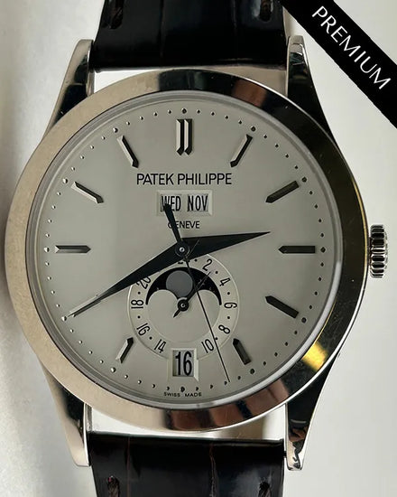 2015 Patek Philippe Annual Calendar 38MM Silver Dial Leather Strap (5396G-011)