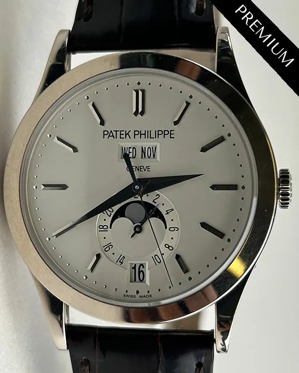2015 Patek Philippe Annual Calendar 38MM Silver Dial Leather Strap (5396G-011)