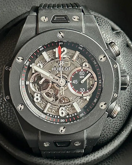 2019 Hublot Big Bang Unico "Black Magic" 45MM Skeleton Dial Rubber Strap (411.CI.1170.RX)