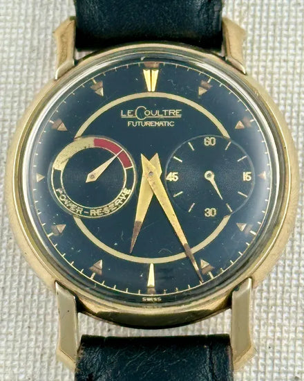 Jaeger-LeCoultre Vintage Futurematic 35MM Black Dial Leather Strap (E501)