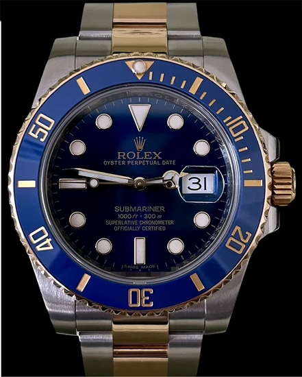 No Reserve - 2018 Rolex Submariner Date "Bluesy" 40MM Blue Dial Two-Tone Oyster Bracelet (116613LB)