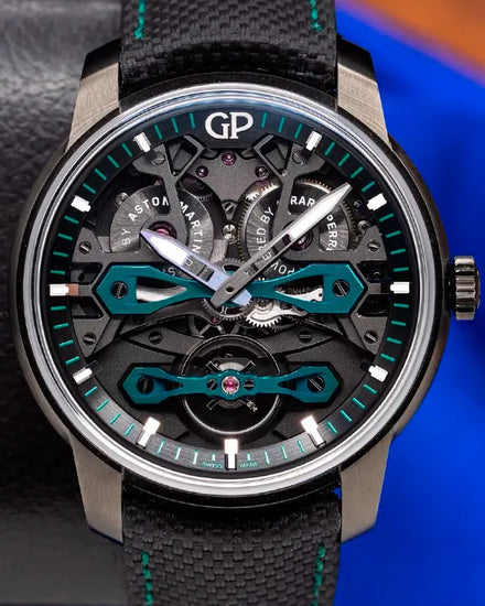 Girard Perregaux Bridges Neo "Aston Martin" L.E. 45MM Skeleton Dial Textile Strap (84000-21-3236-5CX)