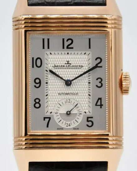 2017 Jaeger-LeCoultre Reverso Duoface 47MM Silver/Black Dial Leather Strap (Q3832420)