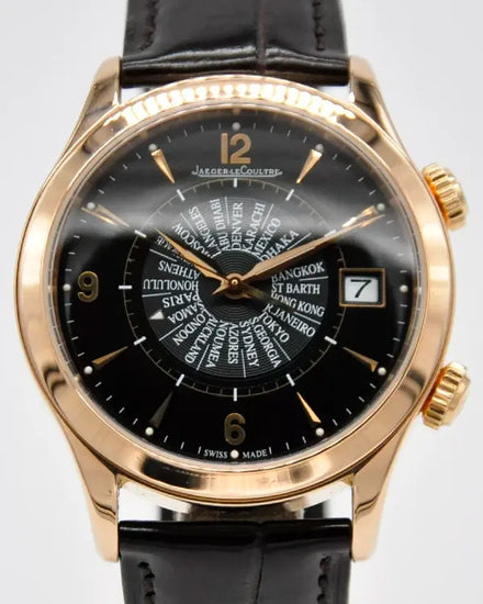 Jaeger-LeCoultre Master Memovox International Alarm L.E. 40MM Black Dial Aftermarket Leather Strap (Q1412471)
