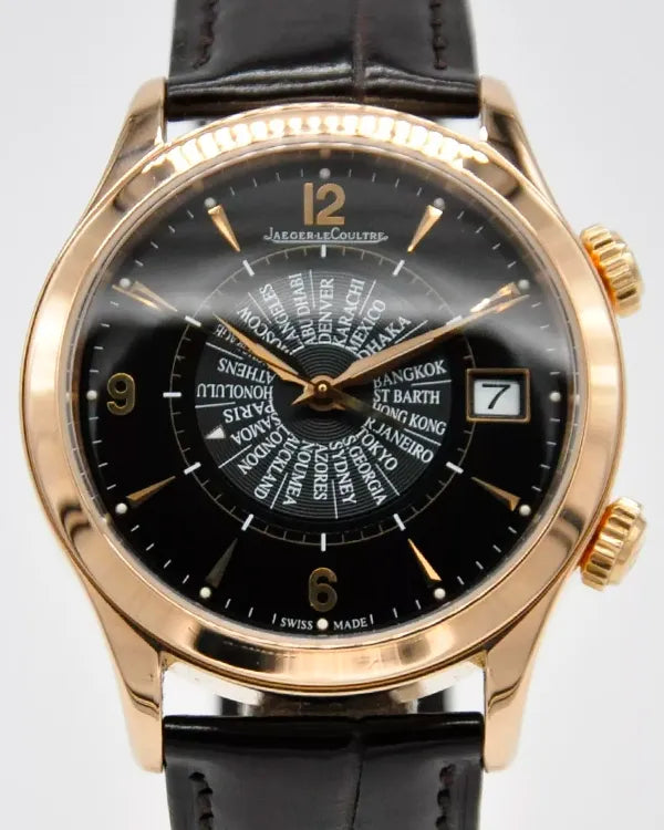 Jaeger-LeCoultre Master Memovox International Alarm L.E. 40MM Black Dial Aftermarket Leather Strap (Q1412471)