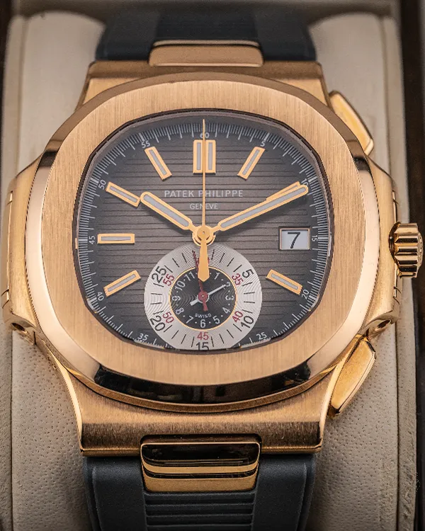 2011 Patek Philippe Nautilus 40.5MM Brown Dial Aftermarket Rubber Strap (5980R-001)