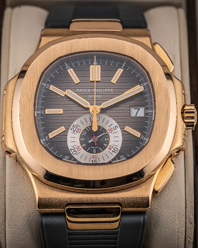 2011 Patek Philippe Nautilus 40.5MM Brown Dial Aftermarket Rubber Strap (5980R-001)