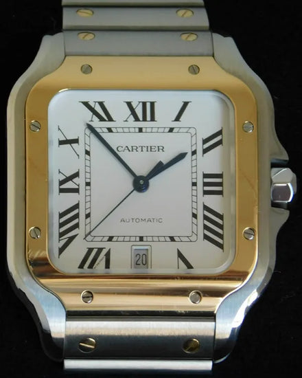 2022 Cartier Santos De Cartier 39.8MM Silver Dial Two-Tone Bracelet (W2SA0009)