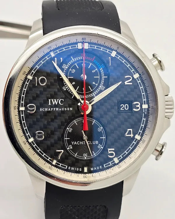 No Reserve - IWC Schaffhausen Portugieser Yacht Club L.E. 45.4MM Black Dial Aftermarket Rubber Strap (IW390210)