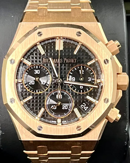 2023 Audemars Piguet Royal Oak Chronograph 41MM Black Dial Rose Gold Bracelet (26240OR.OO.1320OR.02)